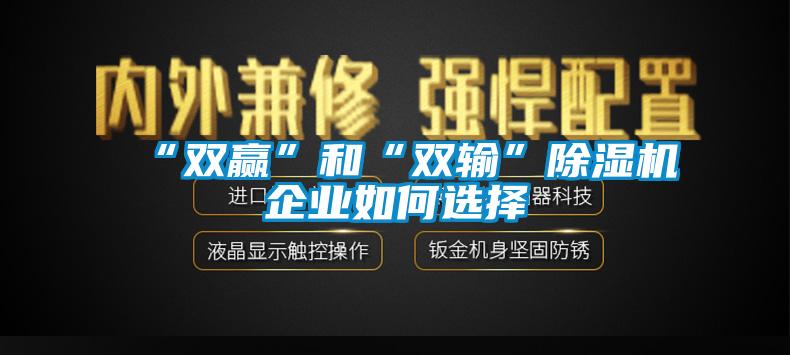 “雙贏”和“雙輸”除濕機企業(yè)如何選擇