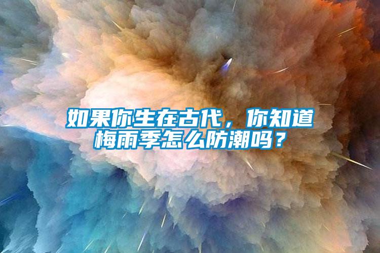 如果你生在古代，你知道梅雨季怎么防潮嗎？