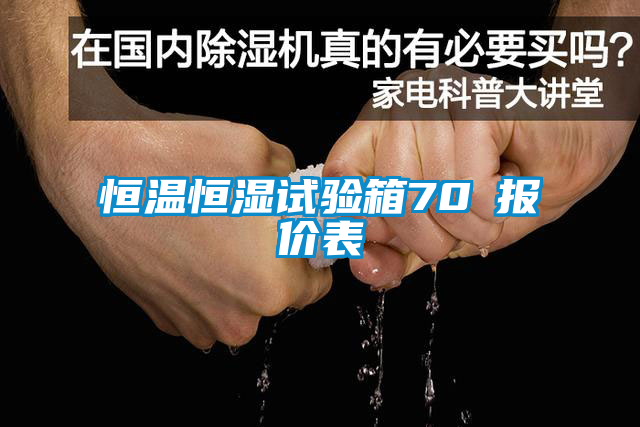 恒溫恒濕試驗箱70℃報價表