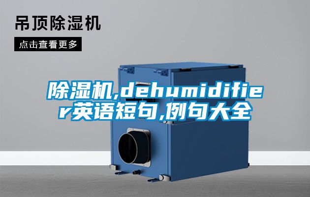 除濕機(jī),dehumidifier英語(yǔ)短句,例句大全